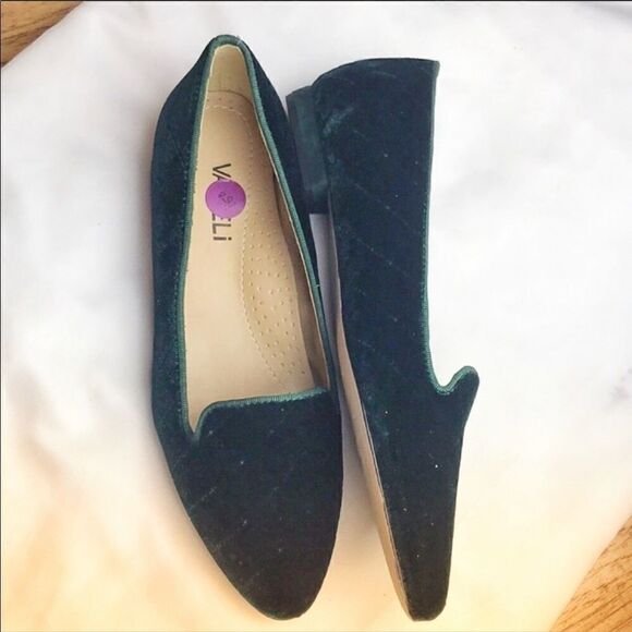 VANELI GREEN VELVET “DIAMOND” DESIGN FLATS… - Picture 3 of 6